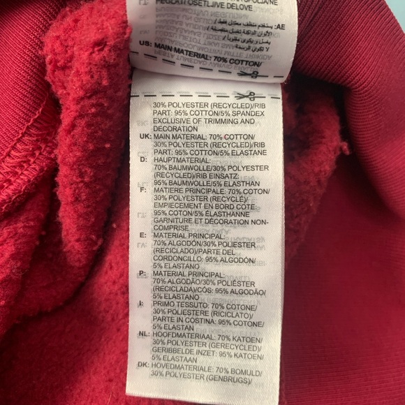 Adidas Red Oversized Sweatshirt - Essential Fleece - Picture 3 of 5